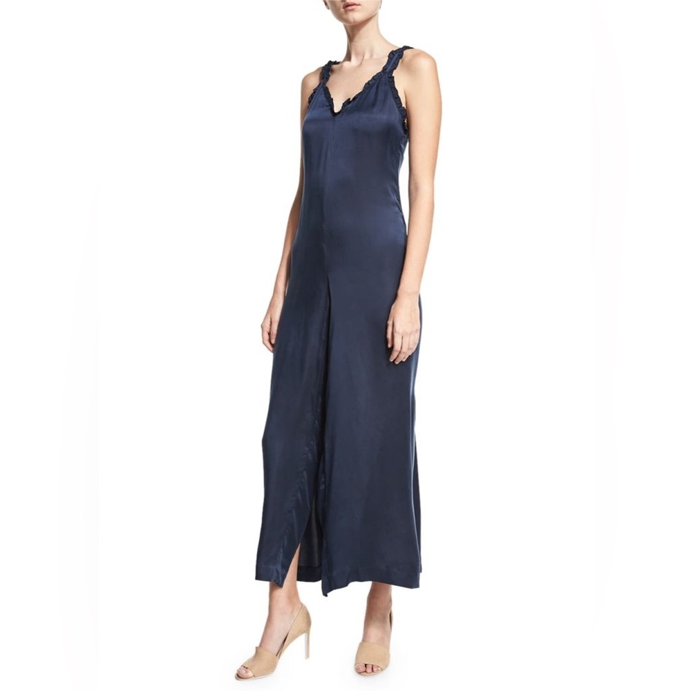 Sophie Overlap Jumpsuit Ruffle Trim Romper by Opening Ceremony - Size 6
